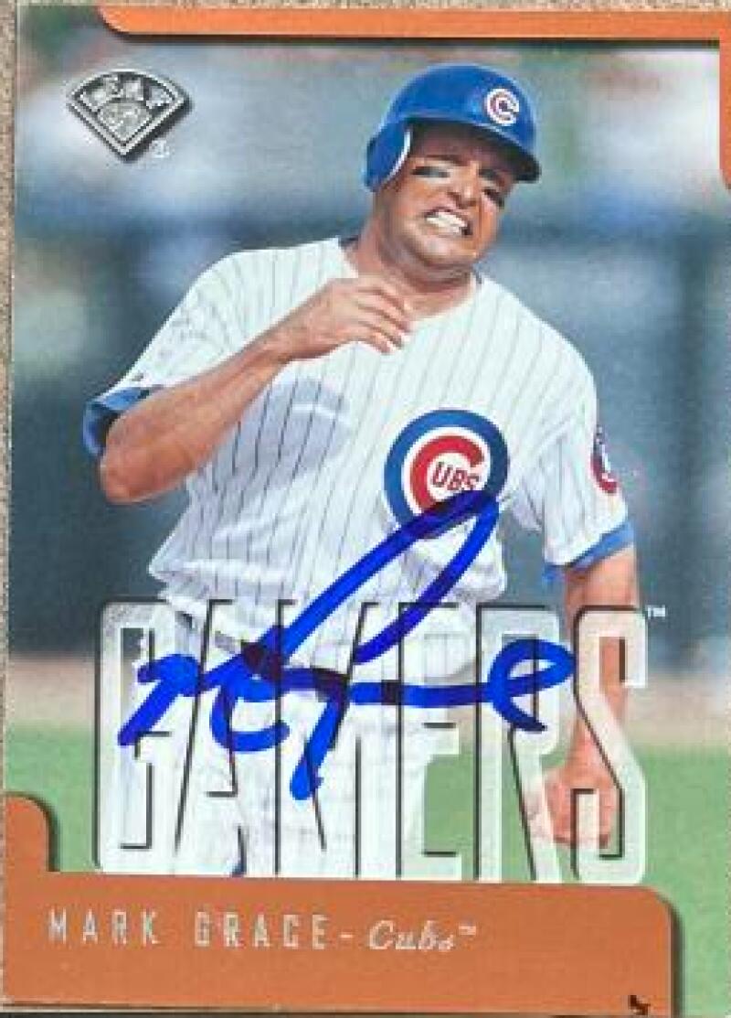 Mark Grace Signed 1997 Leaf Baseball Card - Chicago Cubs #395