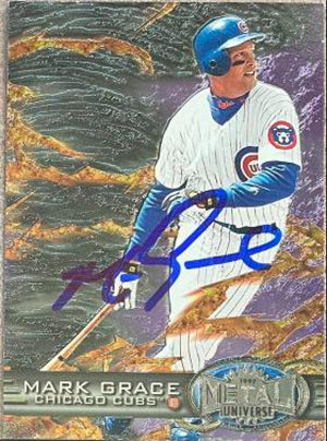 Mark Grace Signed 1997 Metal Universe Baseball Card - Chicago Cubs #11