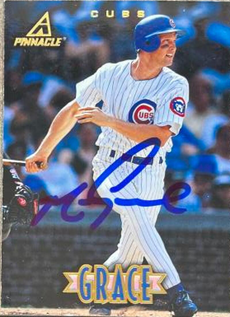 Mark Grace Signed 1997 New Pinnacle Baseball Card - Chicago Cubs #39
