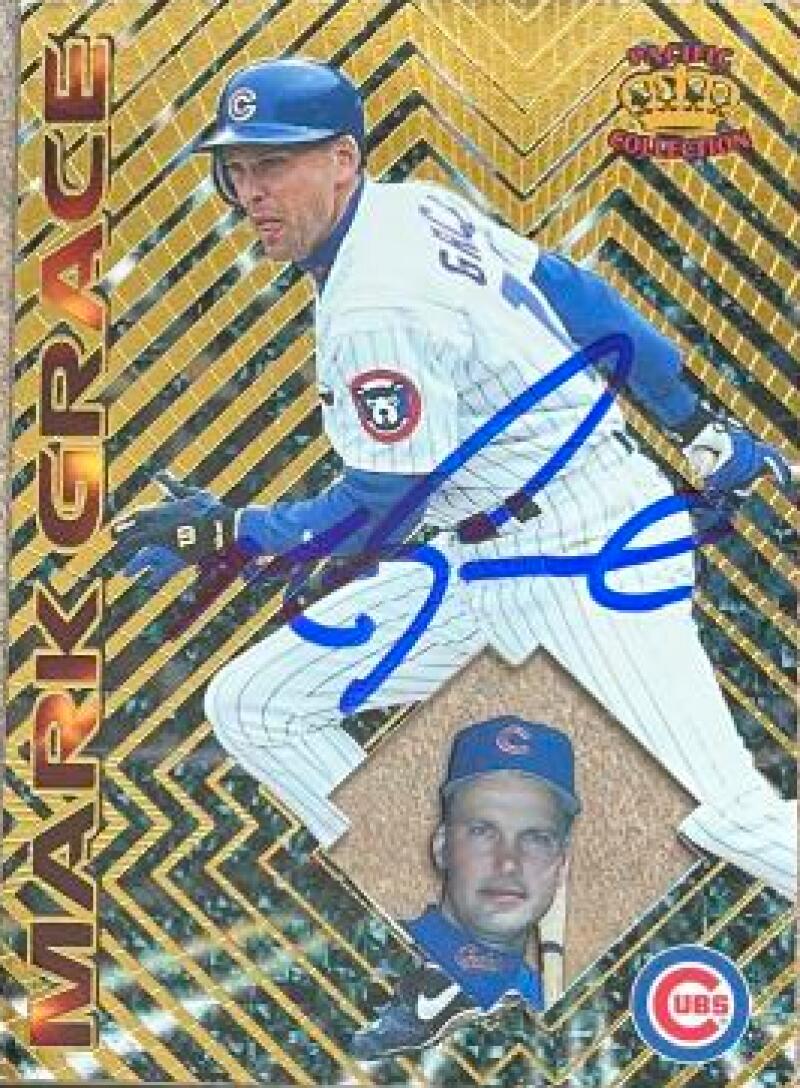 Mark Grace Signed 1997 Pacific Prism Invincible Baseball Card - Chicago Cubs #84
