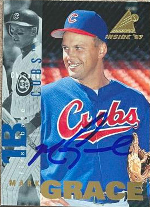 Mark Grace Signed 1997 Pinnacle Inside Baseball Card - Chicago Cubs #96
