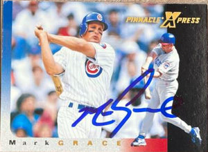 Mark Grace Signed 1997 Pinnacle X-Press Baseball Card - Chicago Cubs #71