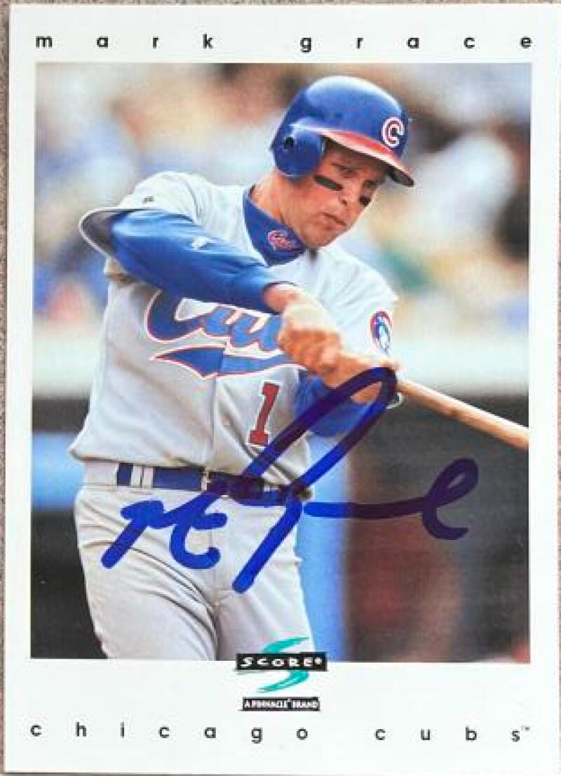 Mark Grace Signed 1997 Score Baseball Card - Chicago Cubs #179