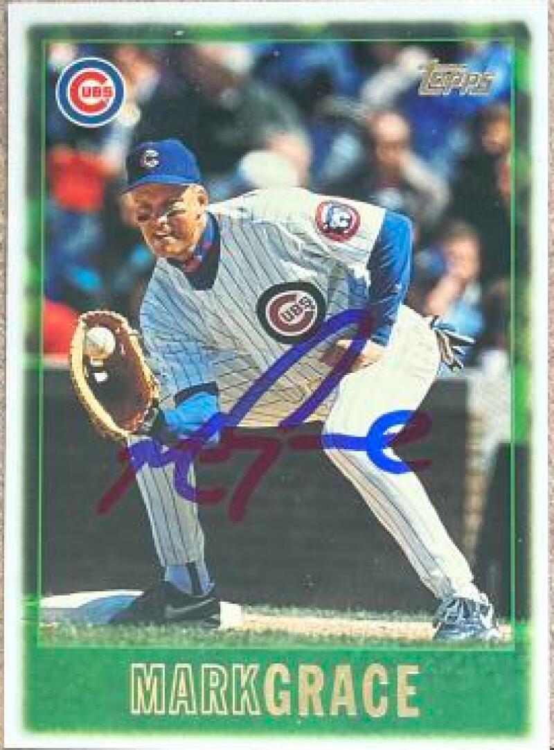 Mark Grace Signed 1997 Topps Baseball Card - Chicago Cubs #37