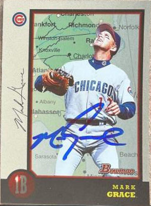 Mark Grace Signed 1998 Bowman International Baseball Card - Chicago Cubs #39