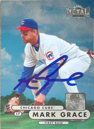 Mark Grace Signed 1998 Metal Universe Baseball Card - Chicago Cubs #89
