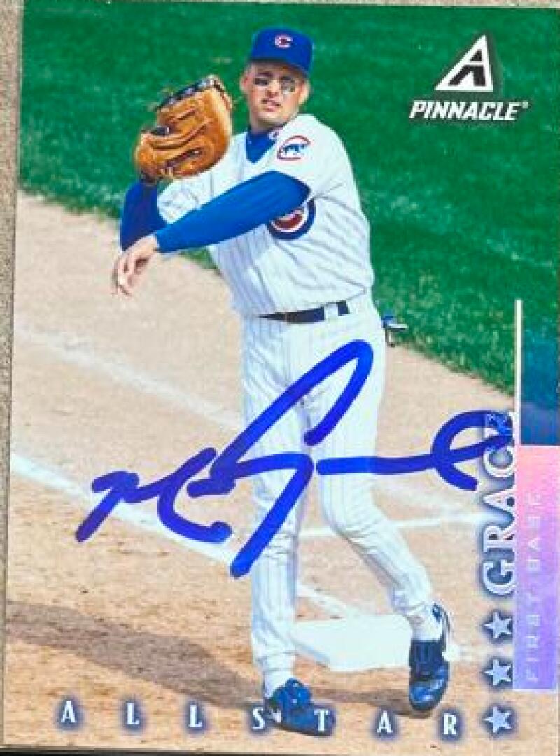 Mark Grace Signed 1998 Pinnacle Baseball Card - Chicago Cubs #15 AS