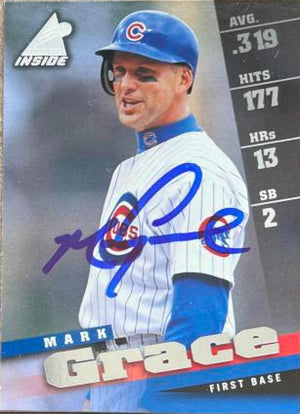 Mark Grace Signed 1998 Pinnacle Inside Baseball Card - Chicago Cubs #45
