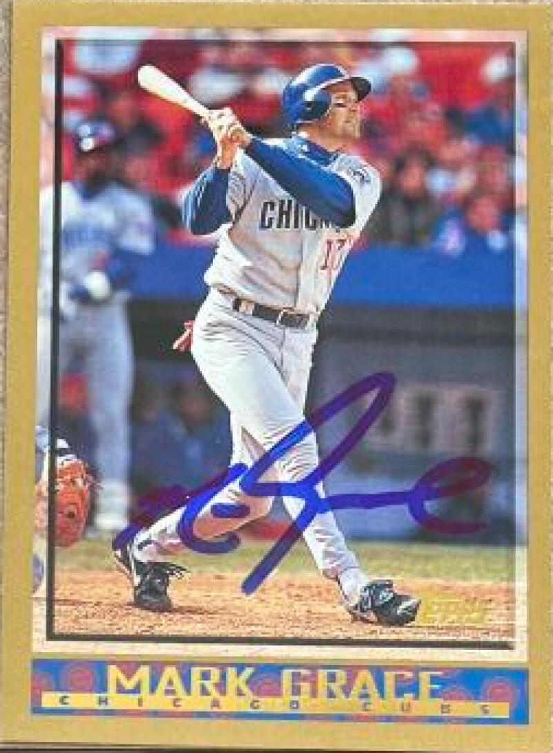 Mark Grace Signed 1998 Topps Baseball Card - Chicago Cubs #168