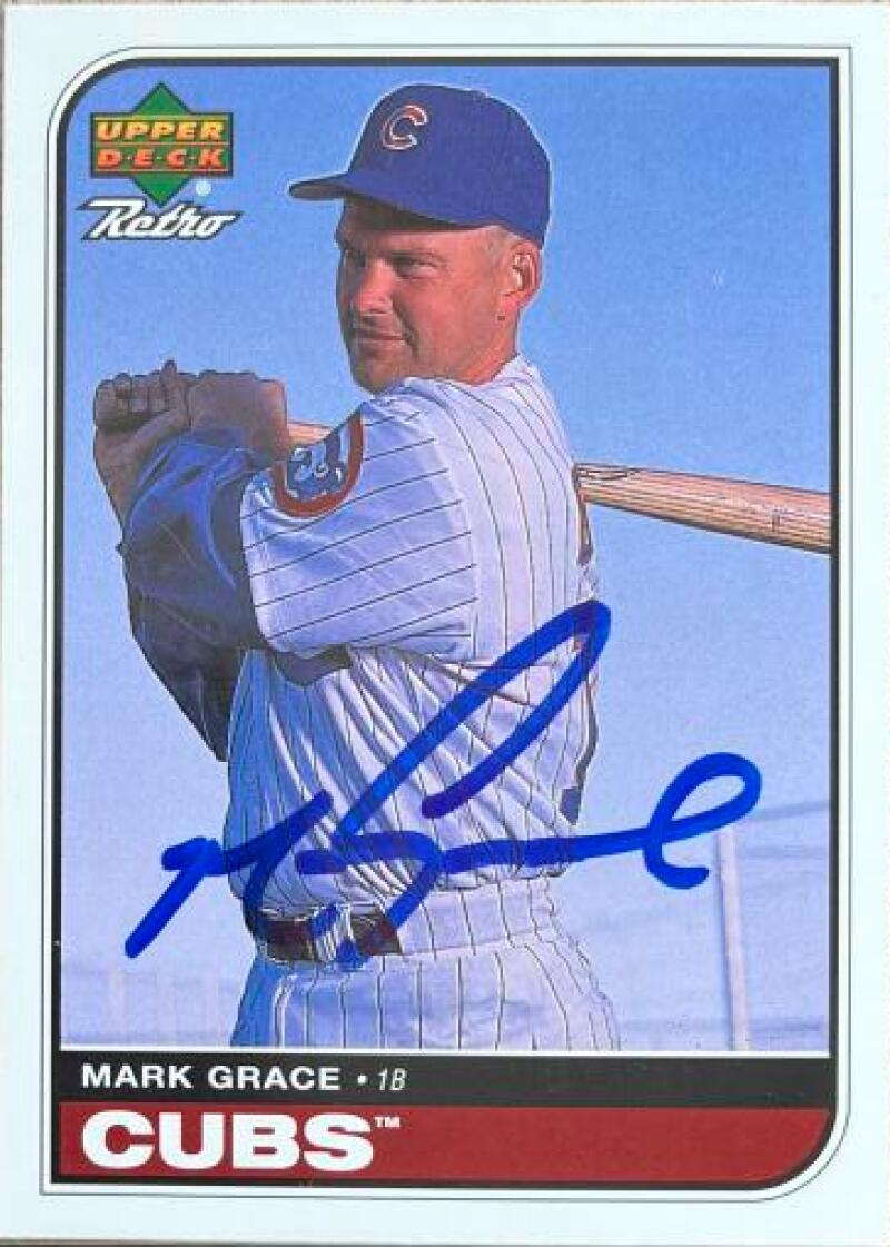 Mark Grace Signed 1998 Upper Deck Retro Baseball Card - Chicago Cubs #17