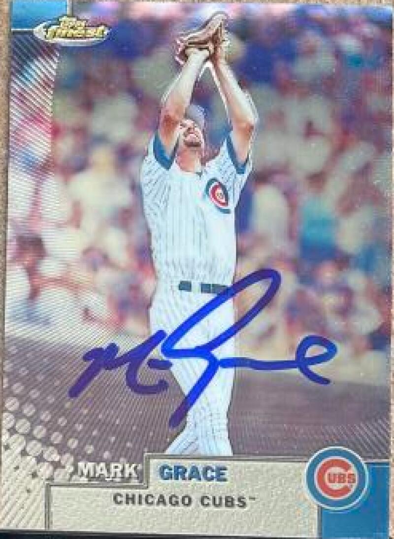 Mark Grace Signed 1999 Topps Finest Baseball Card - Chicago Cubs #6