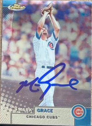 Mark Grace Signed 1999 Topps Finest Baseball Card - Chicago Cubs #6