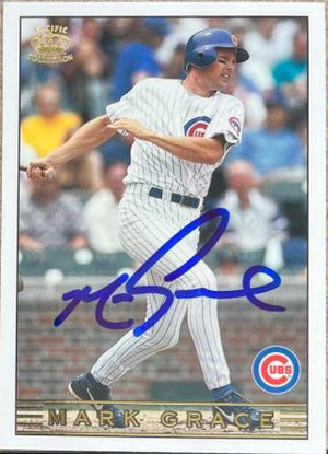 Mark Grace Signed 1999 Pacific Crown Collection Baseball Card - Chicago Cubs #56