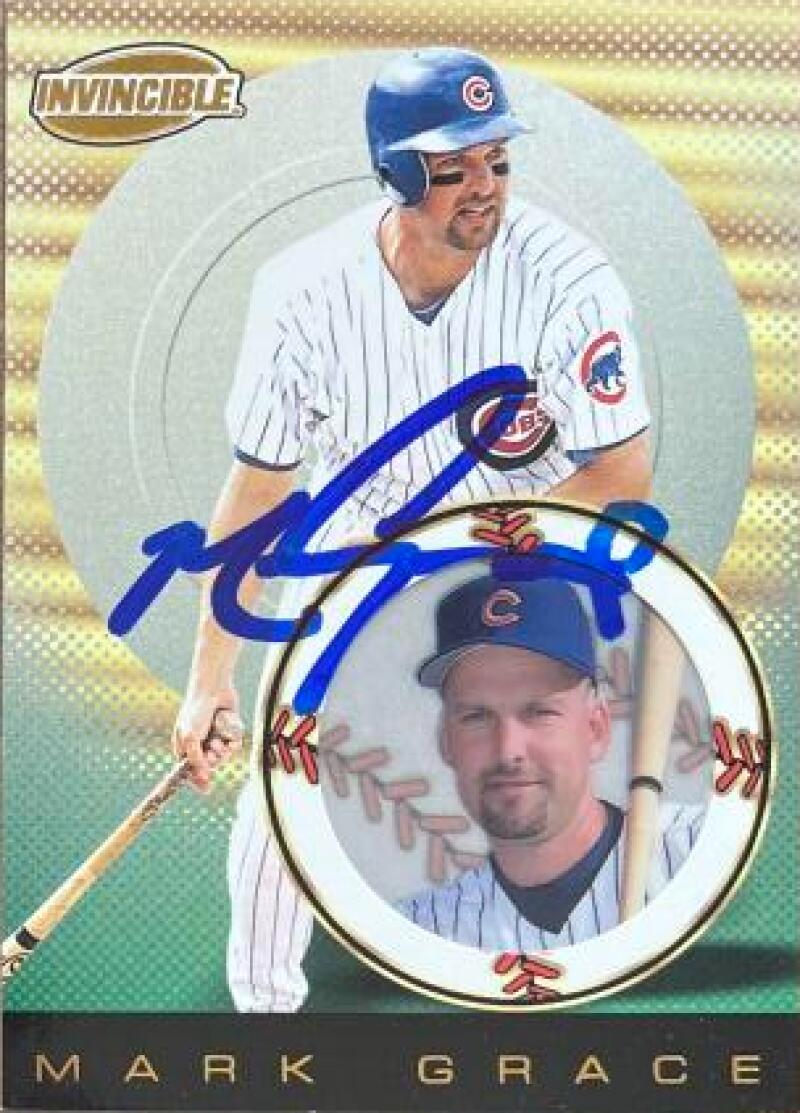 Mark Grace Signed 1999 Pacific Invincible Baseball Card - Chicago Cubs #29