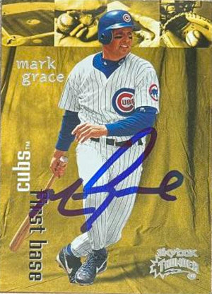 Mark Grace Signed 1999 SkyBox Thunder Baseball Card - Chicago Cubs #186