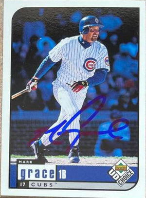 Mark Grace Signed 1999 UD Choice Baseball Card - Chicago Cubs #17