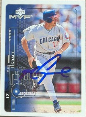 Mark Grace Signed 1999 Upper Deck MVP Baseball Card - Chicago Cubs #40