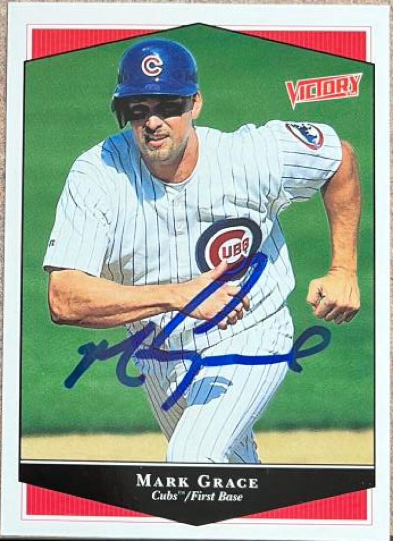 Mark Grace Signed 1999 Upper Deck Victory Baseball Card - Chicago Cubs #79