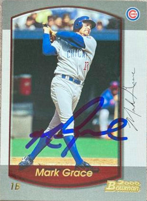 Mark Grace Signed 2000 Bowman Baseball Card - Chicago Cubs #20