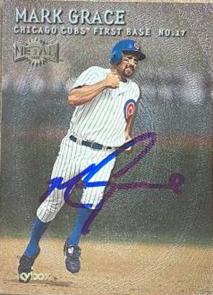 Mark Grace Signed 2000 Metal Baseball Card - Chicago Cubs #54