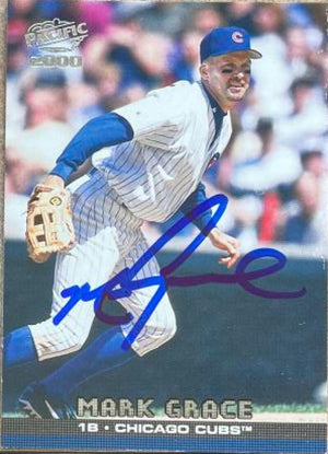Mark Grace Signed 2000 Pacific Baseball Card - Chicago Cubs #82