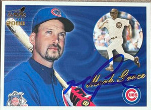 Mark Grace Signed 2000 Pacific Aurora Baseball Card - Chicago Cubs #25