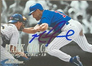 Mark Grace Signed 2000 SkyBox Dominion Baseball Card - Chicago Cubs #76