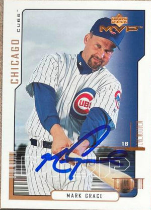 Mark Grace Signed 2000 Upper Deck MVP Baseball Card - Chicago Cubs #47