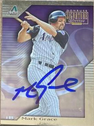Mark Grace Signed 2001 Donruss Signature Baseball Card - Arizona Diamondbacks