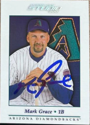 Mark Grace Signed 2001 Donruss Studio Baseball Card - Arizona Diamondbacks