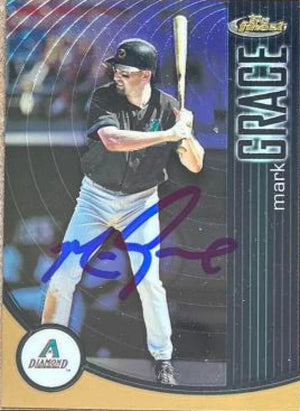 Mark Grace Signed 2001 Topps Finest Baseball Card - Arizona Diamondbacks