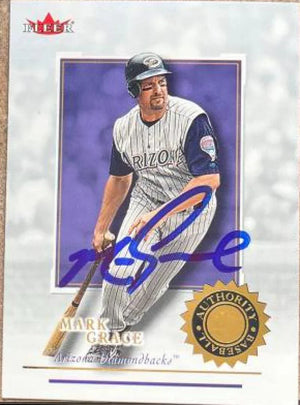 Mark Grace Signed 2001 Fleer Authority Baseball Card - Arizona Diamondbacks