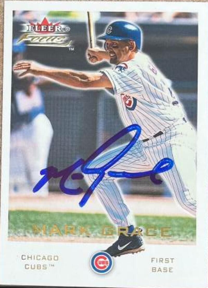 Mark Grace Signed 2001 Fleer Focus Baseball Card - Chicago Cubs #157