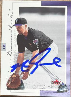 Mark Grace Signed 2001 Fleer Genuine Baseball Card - Arizona Diamondbacks