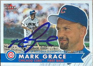 Mark Grace Signed 2001 Fleer Tradition Baseball Card - Chicago Cubs #238