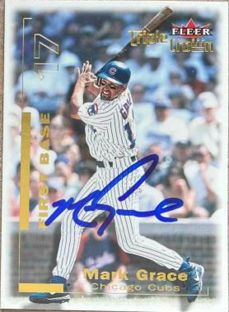 Mark Grace Signed 2001 Fleer Triple Crown Baseball Card - Arizona Diamondbacks