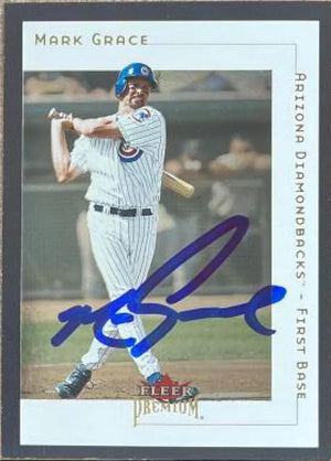 Mark Grace Signed 2001 Fleer Premium Baseball Card - Arizona Diamondbacks