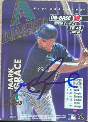 Mark Grace Signed 2001 MLB Showdown Pennant Run Baseball Card - Arizona Diamondbacks