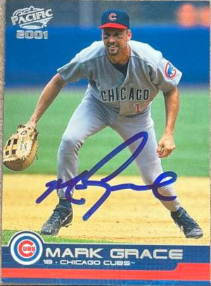 Mark Grace Signed 2001 Pacific Baseball Card - Chicago Cubs #81