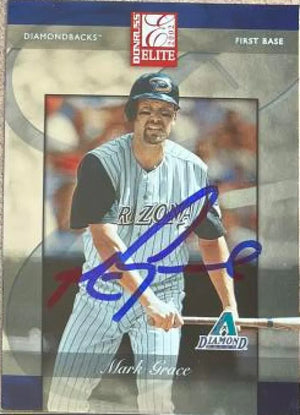 Mark Grace Signed 2002 Donruss Elite Baseball Card - Arizona Diamondbacks