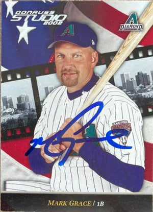 Mark Grace Signed 2002 Donruss Studio Baseball Card - Arizona Diamondbacks #44