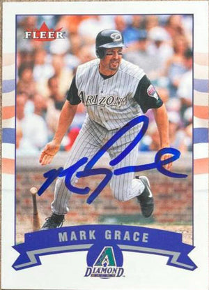 Mark Grace Signed 2002 Fleer Baseball Card - Arizona Diamondbacks #92