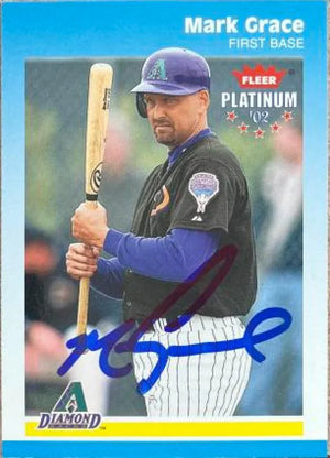Mark Grace Signed 2002 Fleer Platinum Baseball Card - Arizona Diamondbacks #233