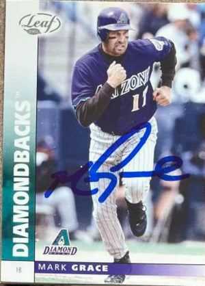 Mark Grace Signed 2002 Leaf Baseball Card - Arizona Diamondbacks #5