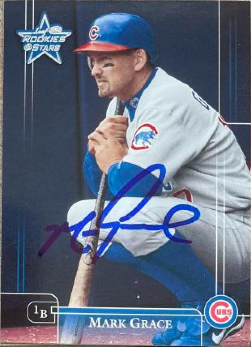 Mark Grace Signed 2002 Leaf Rookies & Stars Baseball Card - Chicago Cubs #115 SP, VAR: Cubs
