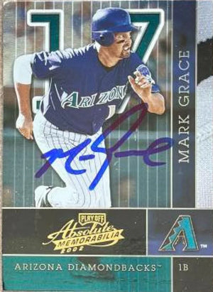 Mark Grace Signed 2002 Playoff Absolute Memorabilia Baseball Card - Arizona Diamondbacks #9