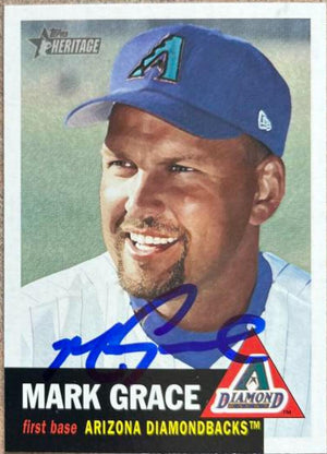 Mark Grace Signed 2002 Topps Heritage Baseball Card - Arizona Diamondbacks #136