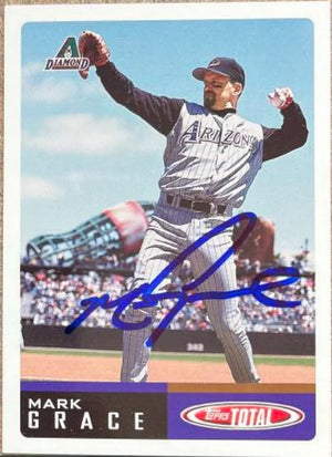 Mark Grace Signed 2002 Topps Total Baseball Card - Arizona Diamondbacks #566