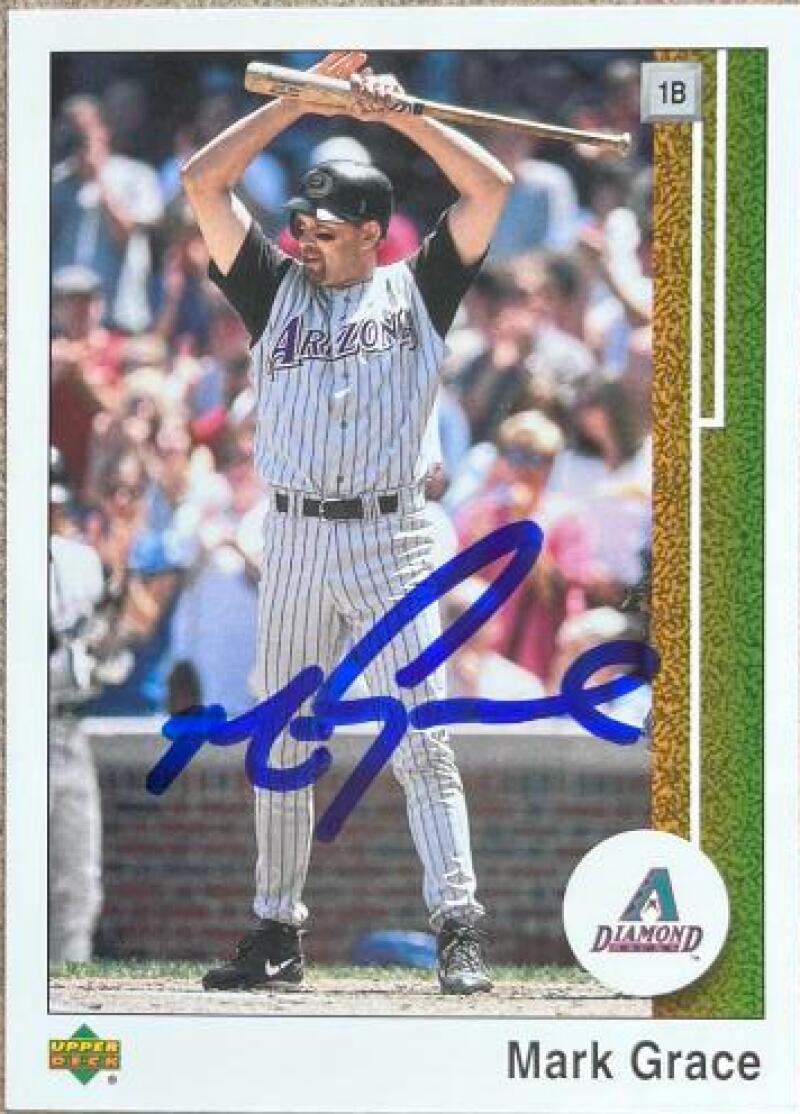 Mark Grace Signed 2002 UD Authentics Baseball Card - Arizona Diamondbacks #117