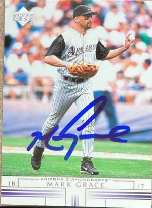 Mark Grace Signed 2002 Upper Deck Baseball Card - Arizona Diamondbacks #662